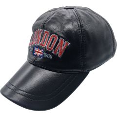 Genuine Leather 'LONDON' Baseball Cap