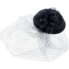 Black Feather & Net Fascinator Set (6Pcs)