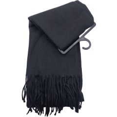 Plain Black Winter Scarves (12Pcs)