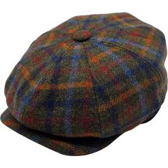 Multi-Coloured Wool Tweed Newsboy Cap