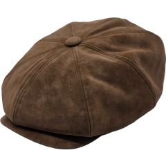 Faux Leather Newsboy Cap