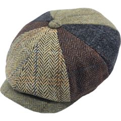 100% Wool Patchwork Newsboy Cap