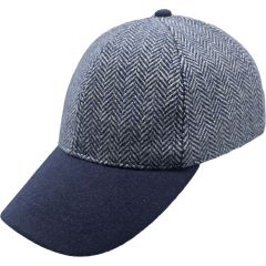 Wool Blend Baseball Cap with Suede Peak