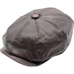 Genuine Leather Newsboy Cap