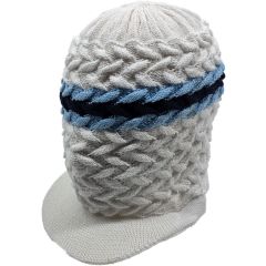 Rasta Knitted Beanie Hat with Peak