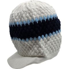 Rasta Knitted Beanie Hat with Peak