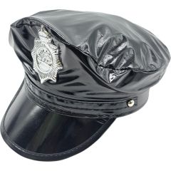 Fancy Glossy Black Police Hat