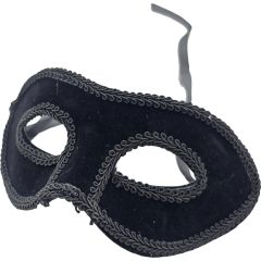 Classic Black Velvet Domino Mask