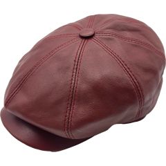 Genuine Leather Newsboy Hat