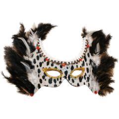 White Feathered Masquerade Carnival Headdress Mask
