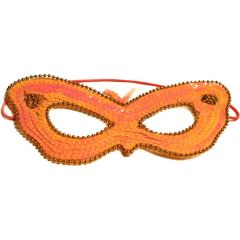 Orange Sequin Venetian Masquerade Mask
