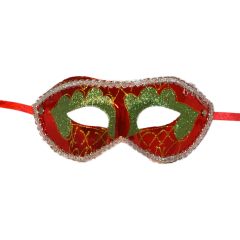 Glitter Venetian Masquerade Mask - Red