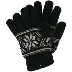 Black Woolly Winter Gloves