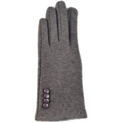 Womens Fitted Woolly Gloves - Grey