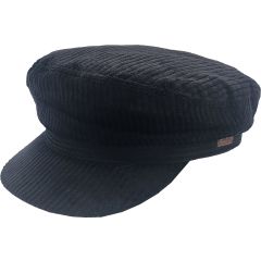 Corduroy Casual Captain Style Hat - Black