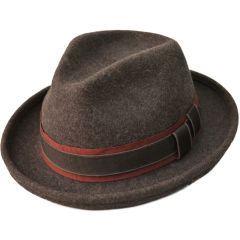 Wool Felt Trilby Hat - Grey