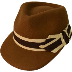Womens Wool Vintage Peaked Hat - Camel