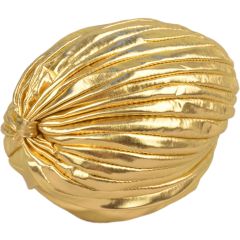 Metallic Style Turban Hat - Gold