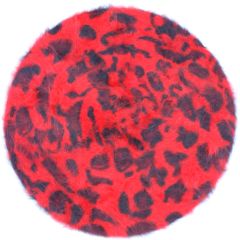 Womens Angora Leopard Beret - Beige