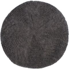 Angora Wool Beret - Grey