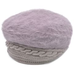 Womens Angora Wool Hat - Peach