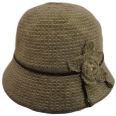 Womens Angora Cloche Hat - Grey