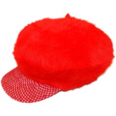 Womens Angora Newsboy Cap - Red