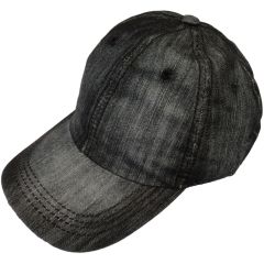 Demin Adjustable Baseball Cap - Black
