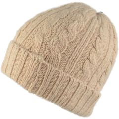 Knitted Beanie Hat - Beige