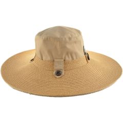 Womens Wide Brim Summer Sun Hat - Beige