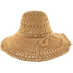 Womens Wide Brim Summer Sun Hat - Beige