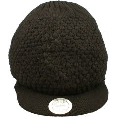 Black Medium Knitted Peaked Rasta Hat