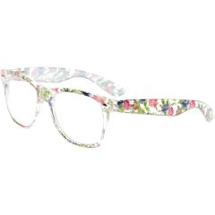 Clear Flowery Wayfarer Sunglasses