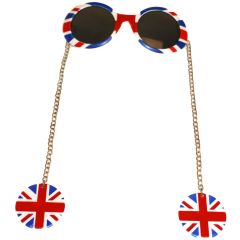 Union Jack Earring Chain Sunglasses