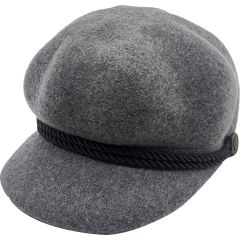 Womens Peaked Wool Cloche Hat - Black
