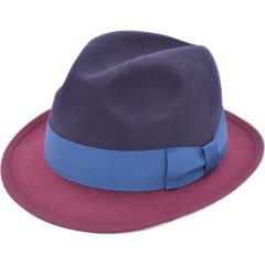 Wool Felt Trilby Hat - Navy Top