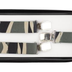 Camouflage 25mm Thin Adjustable Braces / Suspenders - Boxed