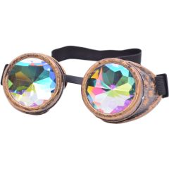 Novelty Steampunk Retro Diamond Goggles - Rusty Gold