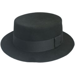 Soft Black Pork Pie Hat