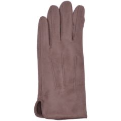 Mens Faux Suede Gloves - Beige