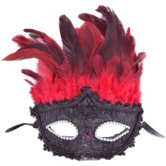 Feathered Masquerade Carnival Headdress Mask