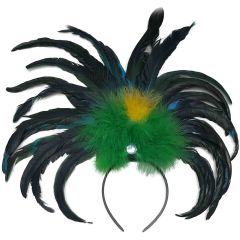 Feathered Carnival Headdress - Green
