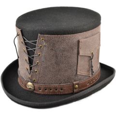 Leather Strapped Topper Hat