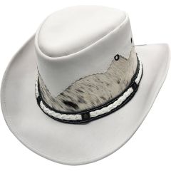 Genuine Leather Cowboy Hat - Black