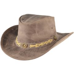 Genuine Crushable Leather Cowboy Hat - Grey