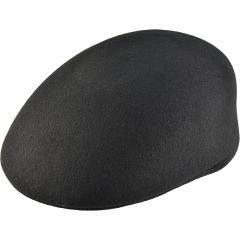 100% Wool Flat Cap - Black