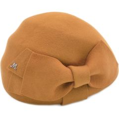 Womens Wool Felt Vintage Cloche Hat - Mustard