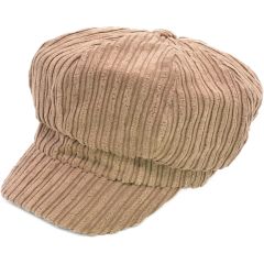 Corduroy Newsboy Cap - Camel
