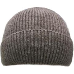 Knitted Beanie Hat - Brown