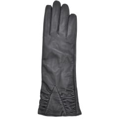 Womens Long Leather Gloves - Black